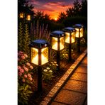 Kyrotech 4 Adet Dış Mekan Solar Bahçe Lambası 55 CM Kazıklı, Hareket Sensörlü Aplik Şarjlı ve Güneş Enerjili LED Aydınlatma, Su Geçirmez, 300 LM, 2 Renk Modu Beyaz ve Sarı Gün Işığı, Villa Peyzaj Balkon Teras