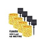 Kyrotech 400 Led 48 Metre Sarı Flex Peri Led Işık Güneş Enerjili Solar Bahçe Balkon Ağaç Lambası Aydınlatması