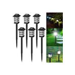 Kyrotech 6 Adet Solar Beyaz Led Güneş Enerjili 5w Sokak Lambası Tasarımlı Solar Bahçe Lambası 38 Cm Büyük Boy