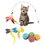 Kyrotech İnteraktif Kedi Oyuncağı Seti, Peluş oyuncak, kedi oyun oltası, avlanma Geliştirici, Zeka Artırıcı Kedi Oyuncak Seti (3 Lü Set)