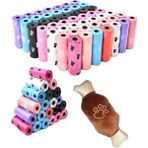 Kyrotech Köpek Kaka Poşeti, 8 Rulo Kaka Torbası, Peluş Köpek Oyuncağı, Kemik Şekilli, Pati Baskılı Oyuncak, Kokusuz, Dışkı Torbası, Tüm Irklara Uygun,120 Parça Poşet İçerir