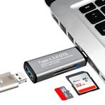 Kyrotech Macbook, Type-C Portlu Telefon, Tablet, Bilgisayar, Uyumlu Type-C To USB 3.0 Sd Micro Sd Kart Okuyucu 3 Portlu Çevirici Dönüştürücü Hub Adaptör