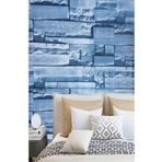 Kyrotech Mavi Taş Duvar Desenli Yapışkanlı Folyo, Kaplama Kağıdı, Dolap, Masa, Tezgah Kaplama 3 Metre×60 Cm