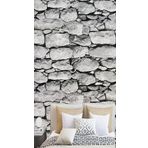 Kyrotech Taş Duvar Desenli Kendinden Yapışkanlı Folyo (3 Metre-60 CM), Vinil, Dekor folyosu, PVC Çıkartma, Mobilya, Mutfak dolabı, Granit, Cam, Fayans, Plastik İçin Uygun (Gri Taş Duvar Desen)