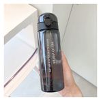 KYUSAR Su Şişesi Su Matarası 780ml Plastik Su Şişesi Zaman Işaretleyici Içme Taşınabilir Spor Çay Kahve Fincanı Mutfak Aletleri Okul için Su Şişeleri Fitness Spor Şişesi İçecekleri şişesi (Color : Black, S