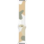 Kyver Apple Watch Seri 10 46MM, Seri 9/8/7/6/se/5/4/3 Desenli Silikon Kordon 45MM 44MM 42MM Uyumlu Krem-Yeşil