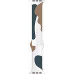 Kyver Apple Watch Seri 10 46MM, Seri 9/8/7/6/se/5/4/3 Desenli Silikon Kordon 45MM 44MM 42MM Uyumlu Yeşil-Kahve