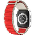 Kyver Apple Watch Seri 10/9/8/7/6/se/5/4/3 Alpne Loop Kordon 46/45/44/42MM ve 41/40/38MM Uyumlu - Beyaz - Kırmızı - 42/44/45/46mm