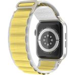 Kyver Apple Watch Seri 11 / 10 46MM, Seri 9/8/7/6/SE 3, Spor Loop Kordon 45MM 44MM 42MM Uyumlu - Beyaz - Sarı