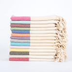 Kyver Balıksırtı%100 Pamuk Plaj, Hamam Peşkir, El, Baş, Banyo, Misafir, Havuz, Spa Havlusu 45x90 Cm Saks Mavi