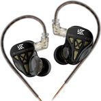 KZ DQS Dinamik Sürücü Yarı Açık HiFi Ses Kulak İçi Kulaklıklar/Kulaklıklar/Kulaklıklar, KZ Ekstra Bassy Davulcusu Kulak Monitörü Kulaklığında (Siyah, Mikrofonsuz)