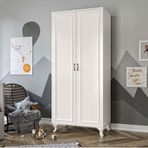 Kzn Home 2 Kapakli Country Mdf Beyaz Gardırop