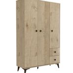Kzn Home 3 Kapaklı 2 Çekmeceli Meşe Mdf Gardırop