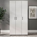 Kzn Home 3 Kapaklı Mdf Beyaz Gardırop