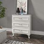 Kzn Home Kartopu 3 Çekmeceli Country Şifonyer - Tamamı 1. Kalite Mdf