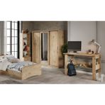 Kzn Home Samira Modern Genç Odası Takımı Meşe - 5 Parçalı ve Tamamı Mdf - Akçaağaç