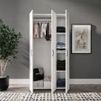 Kzn Home Soft 3 Kapaklı Beyaz Gardırop
