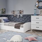 Kznmob Home Soft Cocuk Odasi Takimi Beyaz - Karyola, 3 Kapakli Gardirop, 3 Cekmeceli Sifonyer Tamami Mdf