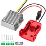 Kzreect Milwaukee için 18V - 12V Adım Aşağı Dönüştürücü, 18V Pil Adaptörü, DC 12V 20A 240W Buck Dönüştürücü Redüktör Regülatörü, Golf Arabası RC Araba LED Işıkları DIY Oyuncaklar için Gerilim Düşürücü