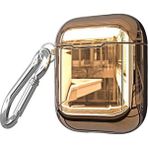 Kzy Apple Airpods Uyumlu Parlak Tasarımlı Silikon Kılıf - Gold