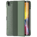 Kzy Apple iPad Pro 10.5 Deri Görünümlü Stantlı Silikon Tablet Kılıfı - Yeşil