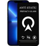 Kzy Apple iPhone 13 Pro Max Tam Kaplayan Anti Statik Görünmez Safir Ekran Koruyucu Hayalet Cam - Saydam