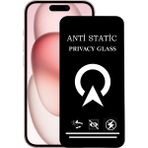 Kzy Apple iPhone 15 ile Uyumlu Tam Kaplayan Anti Statik Görünmez Safir Ekran Koruyucu Hayalet Cam - Şeffaf