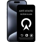 Kzy Apple iPhone 15 Pro ile Uyumlu Tam Kaplayan Anti Statik Çizilmez Safir Ekran Koruyucu Cam - Şeffaf