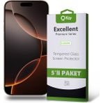 Kzy Apple iPhone 16 Pro Max ile Uyumlu Temperli Ekran Koruyucu Kırılmaz Cam Ekonomik 5'li Paket - Şeffaf