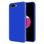 KZY Apple iPhone 7 Plus İçi Kadife Soft Logosuz Lansman Silikon Kılıf - Mavi