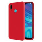 KZY Huawei P Smart 2019 İçi Kadife Soft Logosuz Lansman Silikon Kılıf - Kırmızı