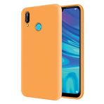 KZY Huawei P Smart 2019 İçi Kadife Soft Logosuz Lansman Silikon Kılıf - Turuncu