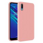 KZY Huawei Y6 2019 İçi Kadife Soft Logosuz Lansman Silikon Kılıf - Pembe