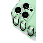 KZY İLETİŞİM Apple iPhone 12 Pro Alüminyum Alaşım Temperli Cam Kamera Lens Koruyucu - Yeşil