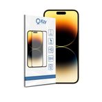 KZY İLETİŞİM Apple iPhone 14 Pro ile Uyumlu Tam Kaplayan Temperli Ekran Koruyucu Cam