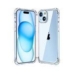KZY İLETİŞİM Apple iPhone 15 Plus Kapak Kamera Bölümü Açık Antişok Airbag Köşe Korumalı Silikon Şeffaf Kılıf