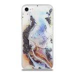 KZY İletişim Apple iPhone 7 ile Uyumlu Kapak Mermer Desenli Pop Socketli Silikon Kılıf - Mor