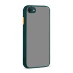 KZY İletişim Apple iPhone 7 Kılıf Kamera Korumalı Silikon Kenarlı Renkli Düğmeli Arkası Mat Arka Kapak - Yeşil