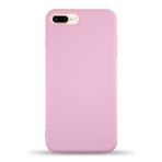 KZY İletişim Apple iPhone 7 Plus ile Uyumlu Kapak İçi Kadife Lansman Silikon Kılıf - Pembe