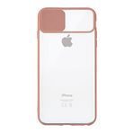 Kzy İletişim Apple iPhone 7 Plus ile Uyumlu Kapak Lensi Açılır Kapanır Kamera Korumalı Silikon Kılıf - Pudra