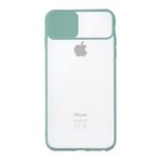 Kzy İletişim Apple iPhone 7 Plus ile Uyumlu Kapak Lensi Açılır Kapanır Kamera Korumalı Silikon Kılıf - Su yeşili