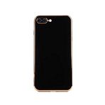 KZY İletişim Apple iPhone 8 Plus ile Uyumlu Kapak Kamera Korumalı Lazer Kesim Lüx Silikon Kılıf - Siyah