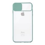 Kzy İletişim Apple iPhone 8 Plus ile Uyumlu Kapak Lensi Açılır Kapanır Kamera Korumalı Silikon Kılıf - Su yeşili