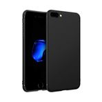 KZY İLETİŞİM Apple iPhone 8 Plus ile uyumlu Kapak Mat Siyah Silikon Lux Kılıf