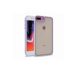 KZY İletişim Apple iPhone 8 Plus ile Uyumlu Kapak Metal Kamera Korumalı Arkası Şeffaf Silikon Kılıf - Lila
