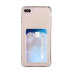 KZY İletişim Apple iPhone 8 Plus Kapak Kamera Korumalı Kartlıklı Darbe Emici Özellikli Şeffaf Silikon Kılıf