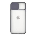 Kzy İletişim Apple iPhone SE 2020 ile Uyumlu Kapak Lensi Açılır Kapanır Kamera Korumalı Silikon Kılıf - Mavi