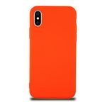 KZY İletişim Apple iPhone X ile Uyumlu Kapak ile Uyumlu İçi Kadife Lansman Silikon Kılıf - Turuncu