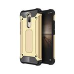 KZY İletişim-Huawei Mate 10 Lite ile Uyumlu Kapak Çift Katmanlı Zırh Tank Kılıf - Gold (GOLD)