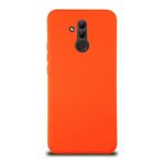 KZY İletişim Huawei Mate 20 Lite ile Uyumlu Kapak ile Uyumlu İçi Kadife Lansman Silikon Kılıf - Turuncu